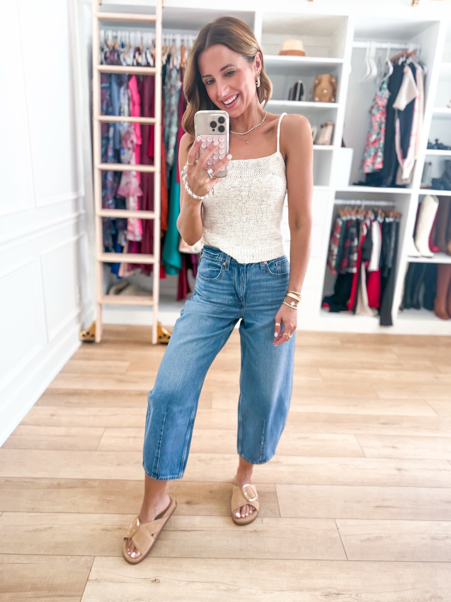 New Target arrivals. New spring arrivals. Spring outfits. Summer outfits. Resort wear. Barrel jeans in 00 short. XS in sweater tank. Mom outfit. Elevated casual outfit. Buckle slides are TTS.

#LTKootd #LTKmomlife #LTKgrwm