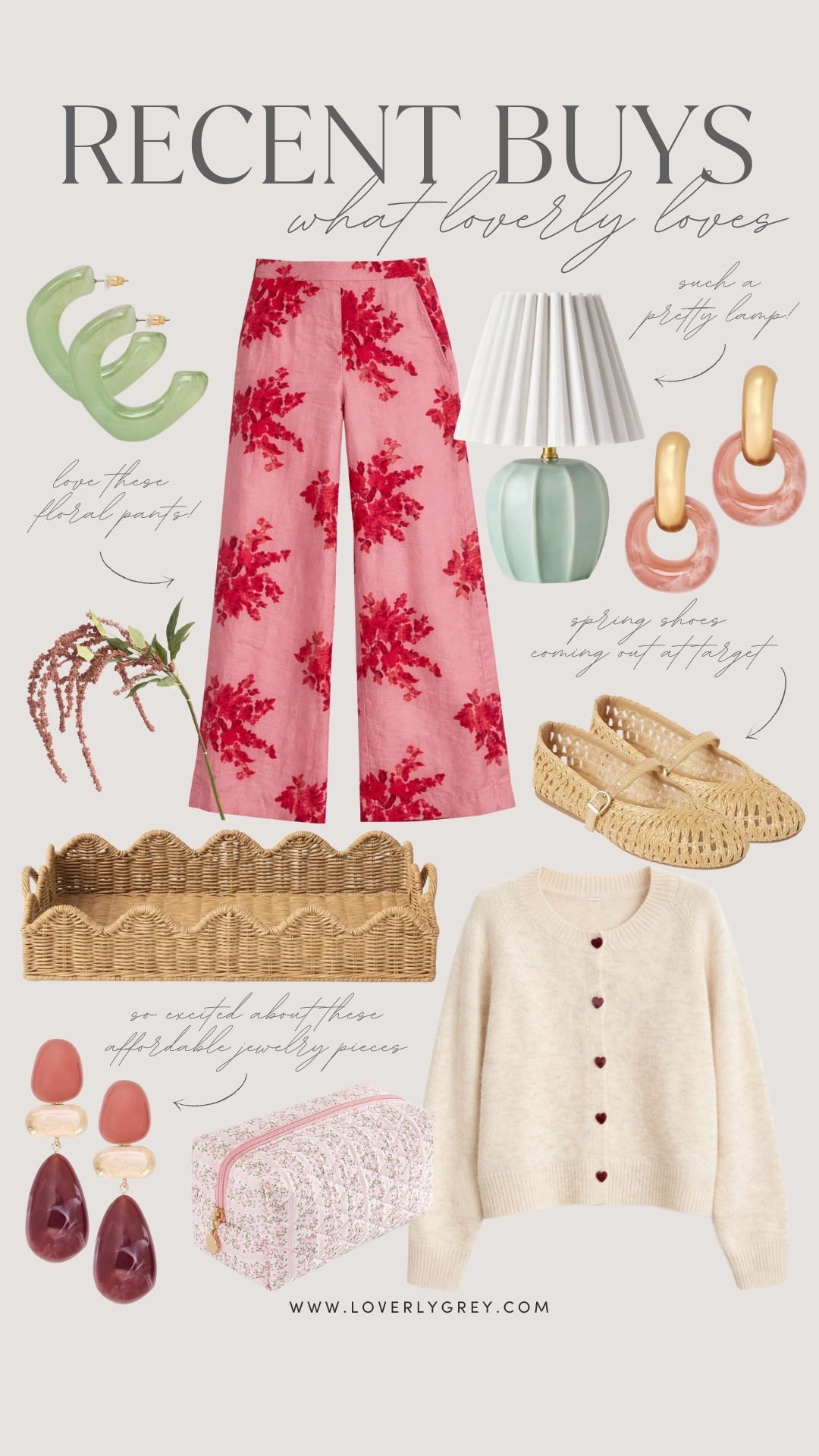 Things that I’ve recently purchased! I’m obsessed with all these affordable jewelry pieces! Target is releasing so much new stuff for spring! 👏🏼

Loverly Grey, Target, jewelry, spring finds, Valentine’s Day sweater, floral pants, ballet flats, earrings 

#LTKSeasonal