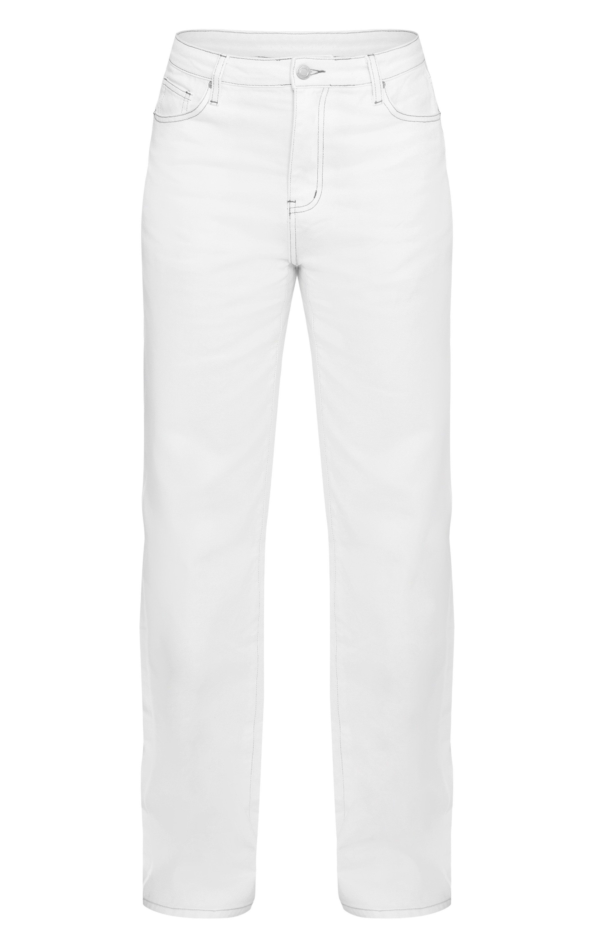 Tall White Straight Leg High Rise Jeans | PrettyLittleThing US