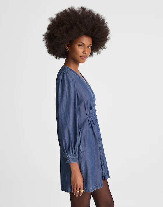 Denim Button-Front Mini Dress | Madewell