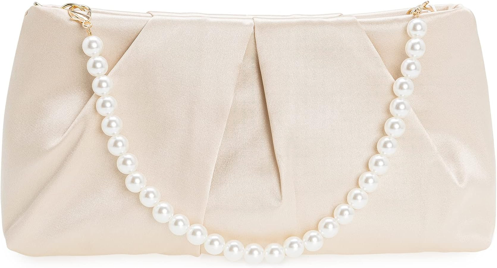 CHARMING TAILOR Evening Bag Women Wedding Party Handbag Small Dressy Formal Purse Pleated Satin C... | Amazon (US)