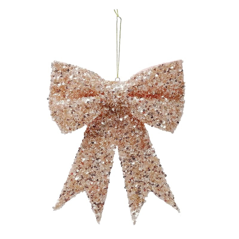 Sequin Bow Ornament, 7x9 | At Home