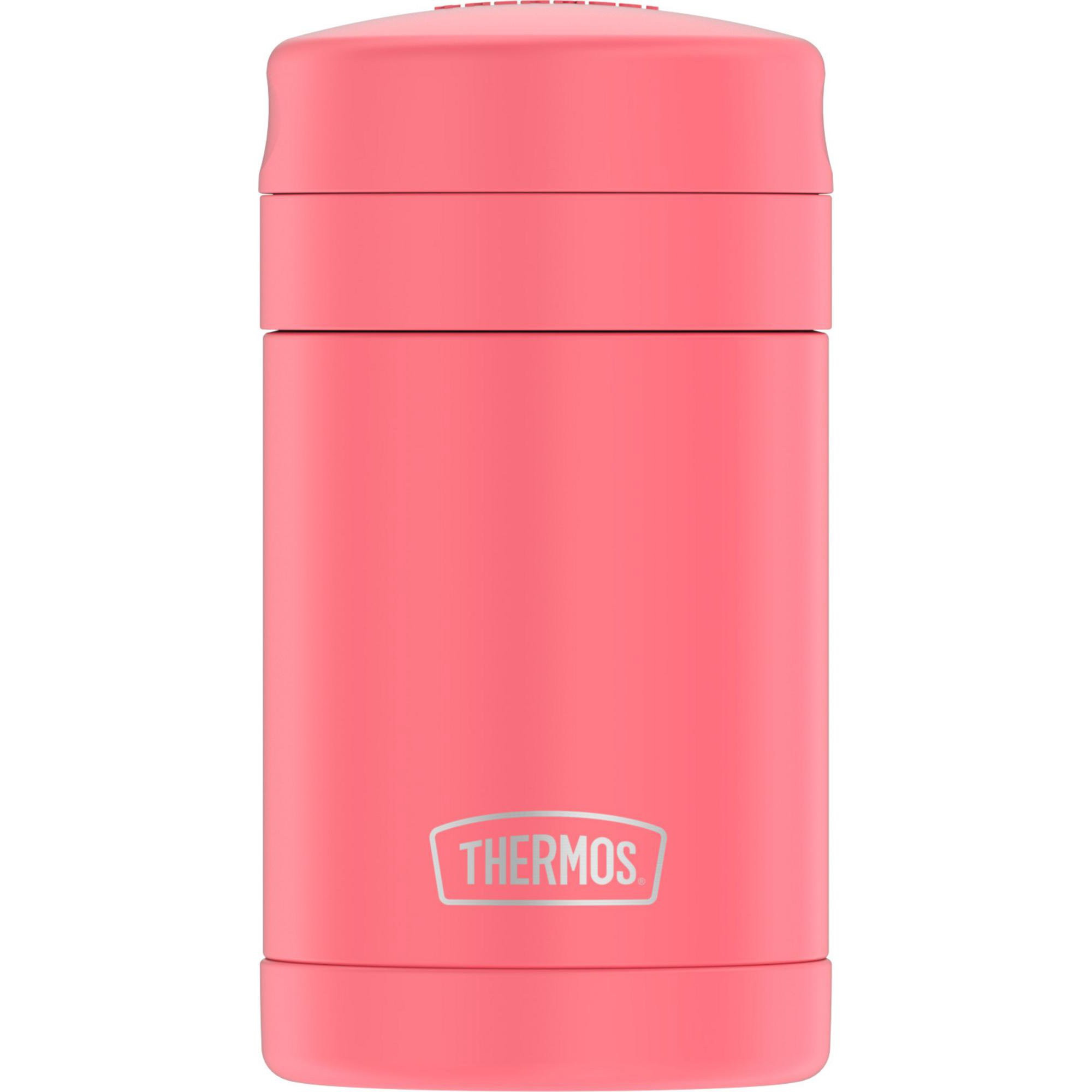 Thermos Vacuum Insulated Food Jar with Folding Spoon, Coral, 16 Ounce | Walmart (US)