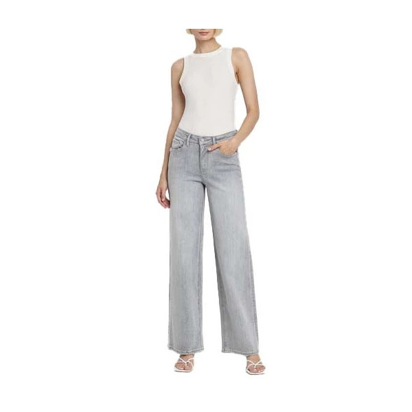Women's Flying Monkey Clementine Relaxed Fit Wide Leg Jeans 32 Grey Wash | Scheels