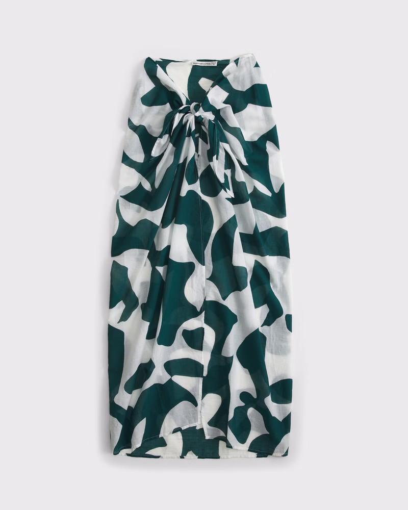 Abercrombie & Fitch Women's Long-Length Sarong Coverup in Teal Pattern - Size XXS/XS | Abercrombie & Fitch (US)