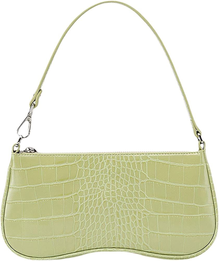 JW PEI 90s Shoulder Bag Women Trendy Purse Vegan Leather Crocodile Bag Retro Classic Small Handbag | Amazon (US)