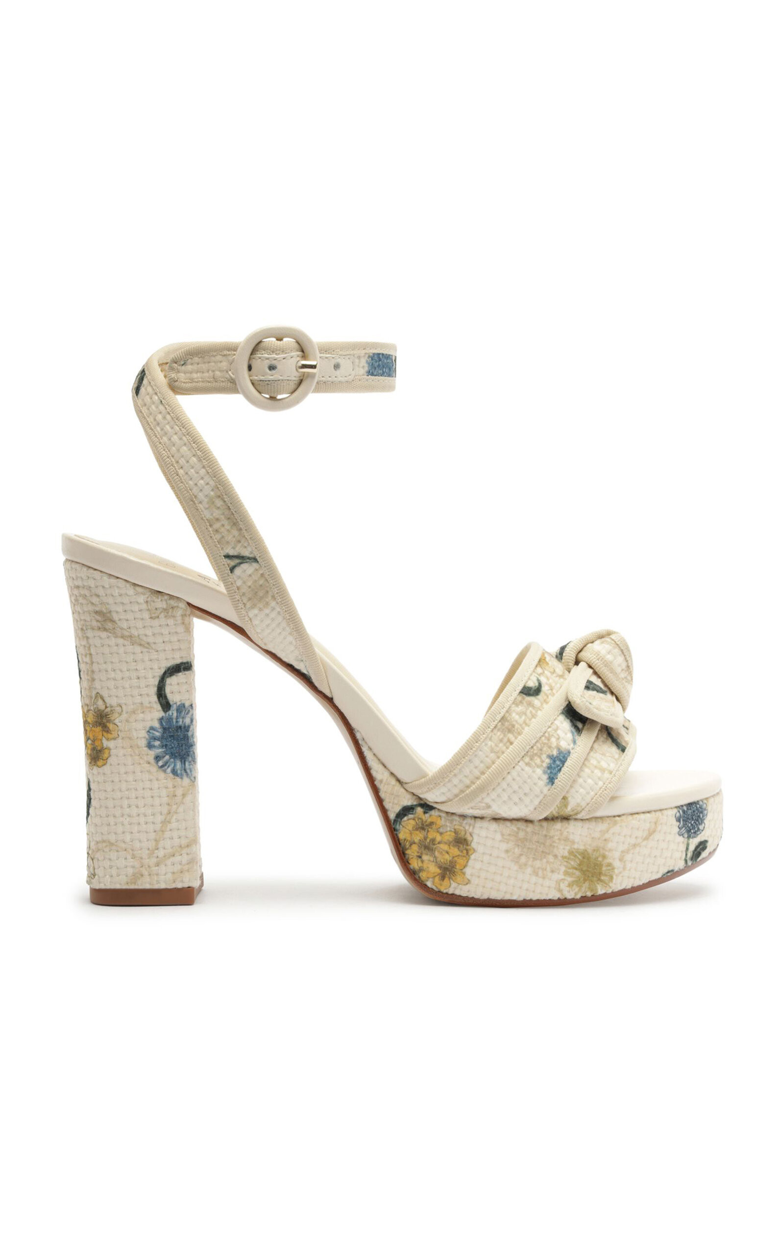 Grossgrain Raffia Platform Sandals | Moda Operandi (Global)