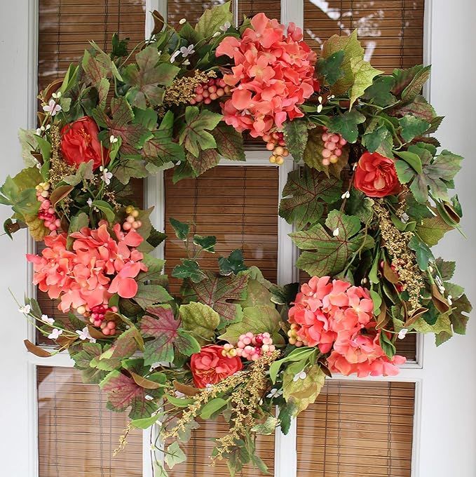The Wreath Depot Genesee Silk Spring Door Wreath 24 Inch, Handcrafted Full Spring Wreath Designed... | Amazon (US)