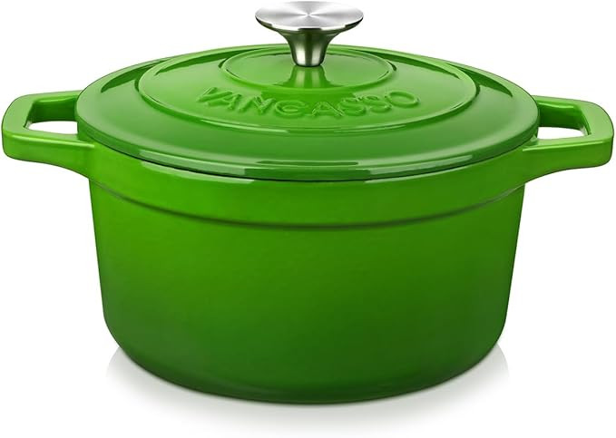 vancasso Enameled Cast Iron Dutch Oven, 2.5 QT Green Naturally Non-Stick Casserole Dish Cookware,... | Amazon (US)