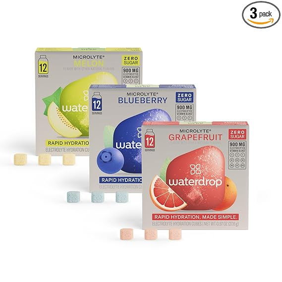 Waterdrop Microlyte Hydration Cubes, Variety Pack, Electrolyte Drink Mix with Zinc, Magnesium, Po... | Amazon (US)