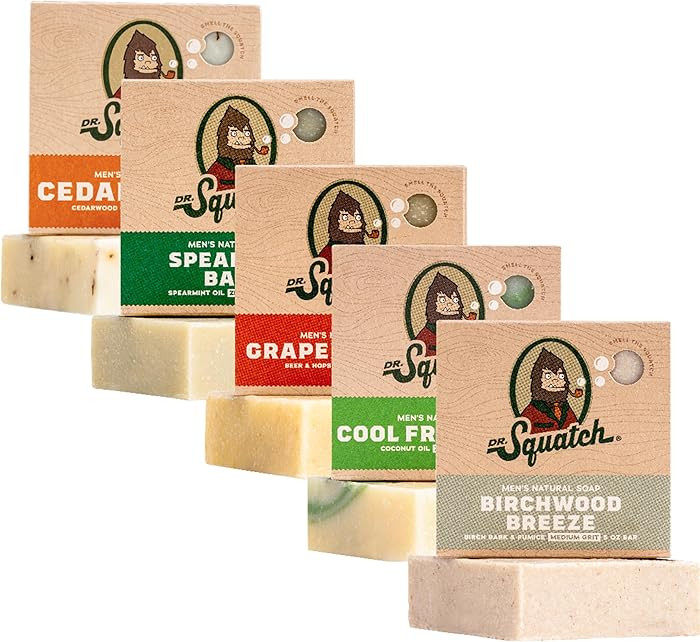Dr. Squatch Natural Bar Soap for Men Variety Gift Set - Cold Process Soap No Harsh Chemicals - Bi... | Amazon (US)