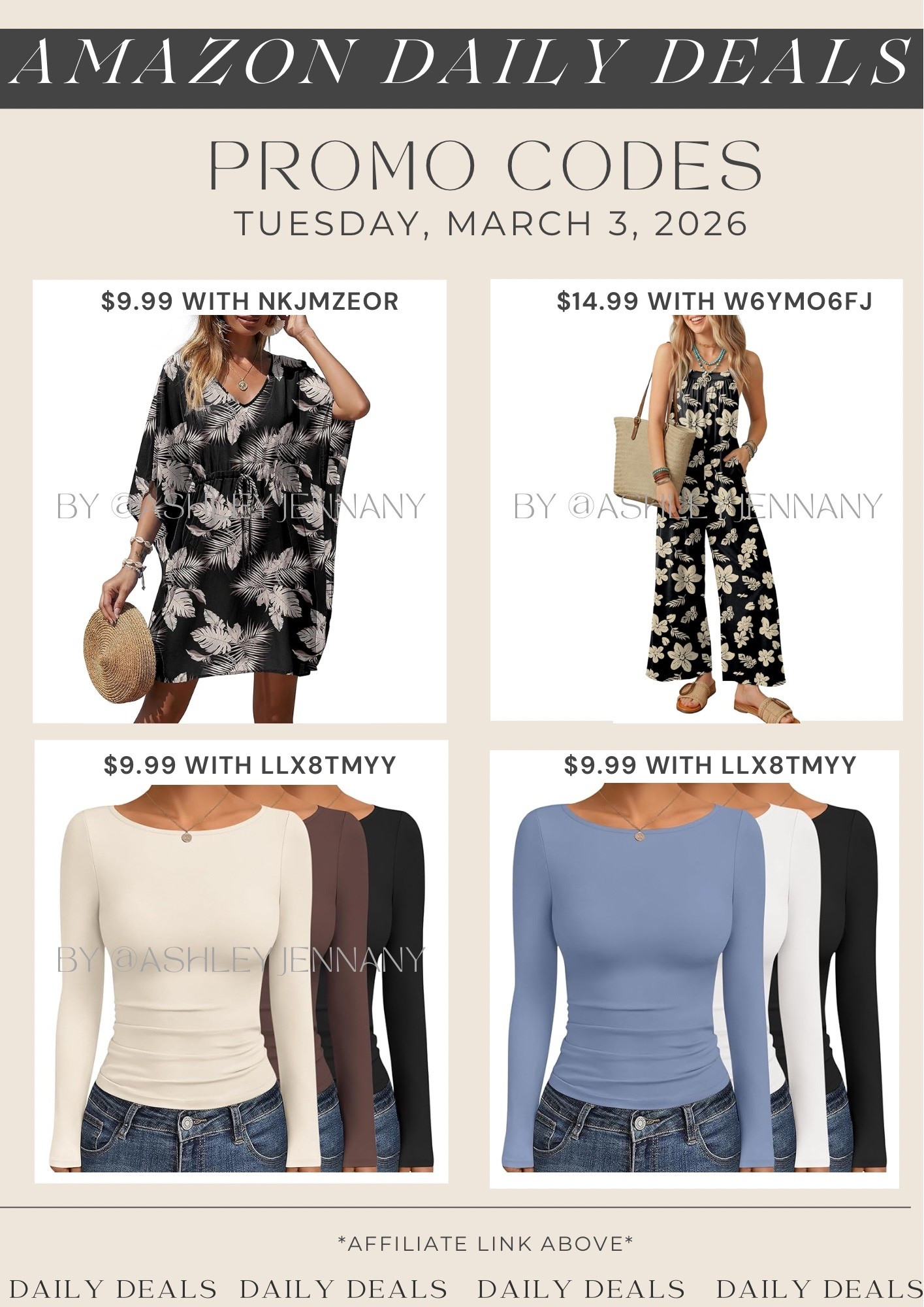 Amazon fashion deals on jumpsuit, swimsuit coverup and long sleeve tees 

#LTKSeasonal #LTKSaleAlert #LTKMidsize