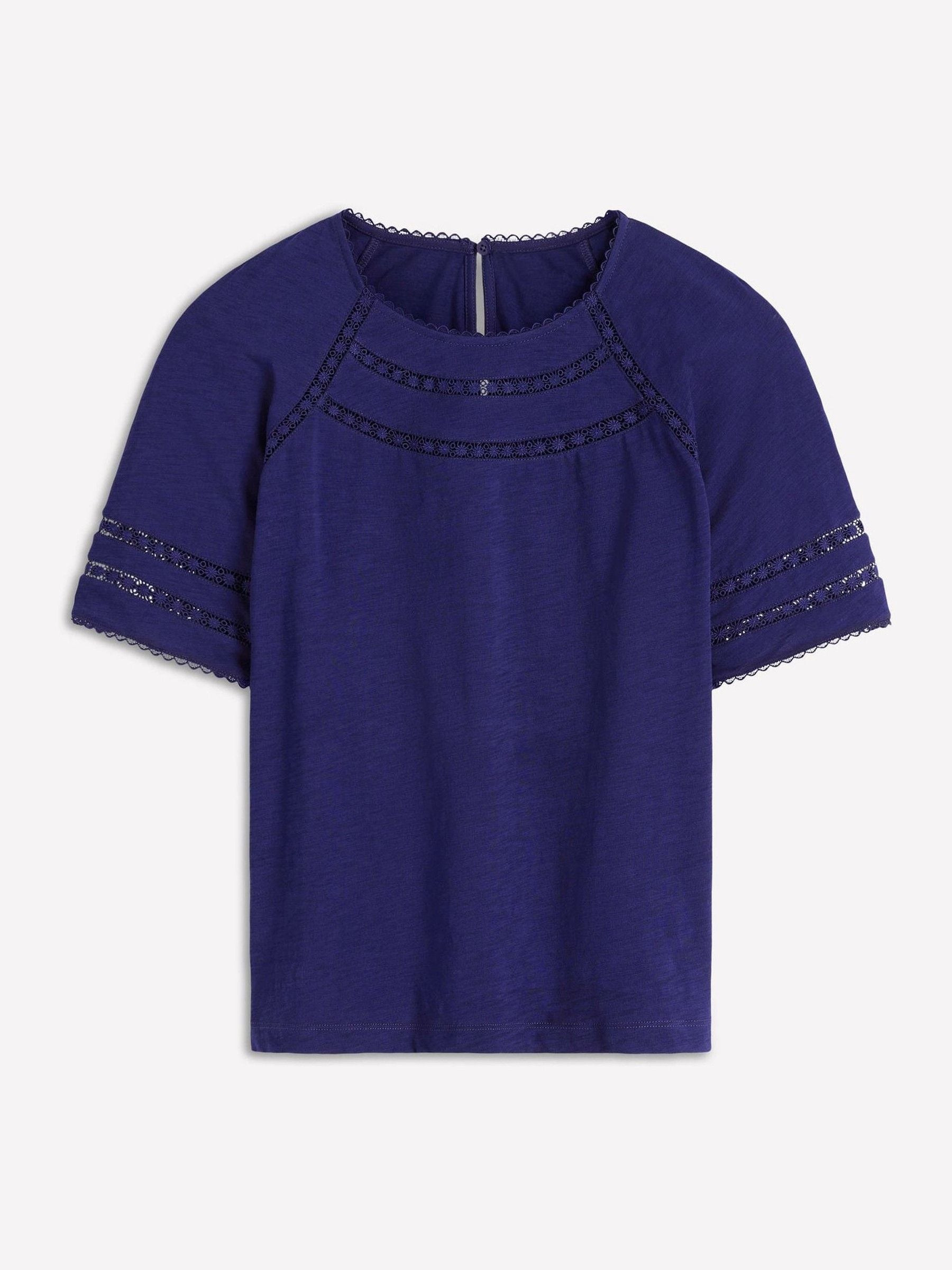Boden Boden Blue Poppy Trim Crew Neck T-shirt | Next US