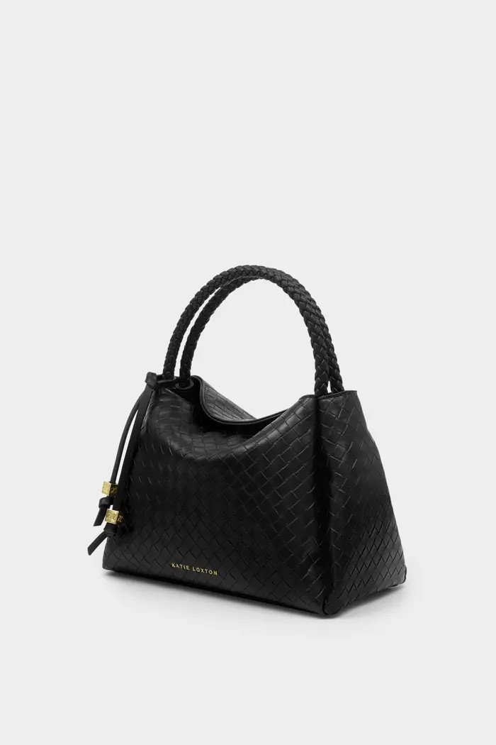 Nova Woven Texture Top Handle Bag in Black | Nordstrom