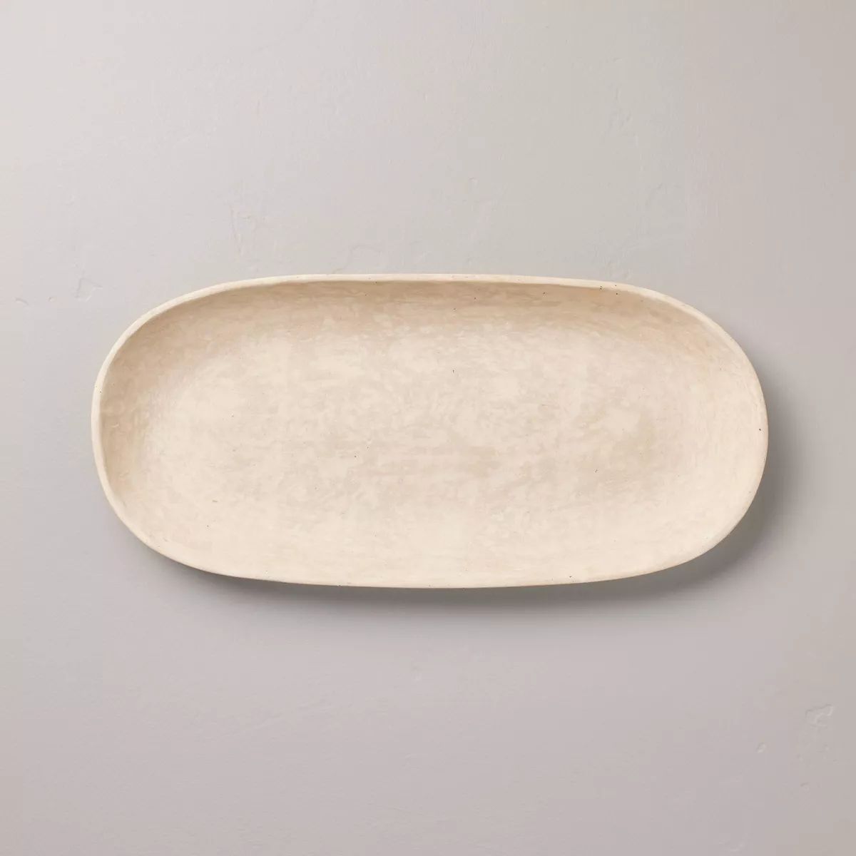8"x19" Artisan Handcrafted Decorative Oval Tray Cream - Hearth & Hand™ with Magnolia | Target