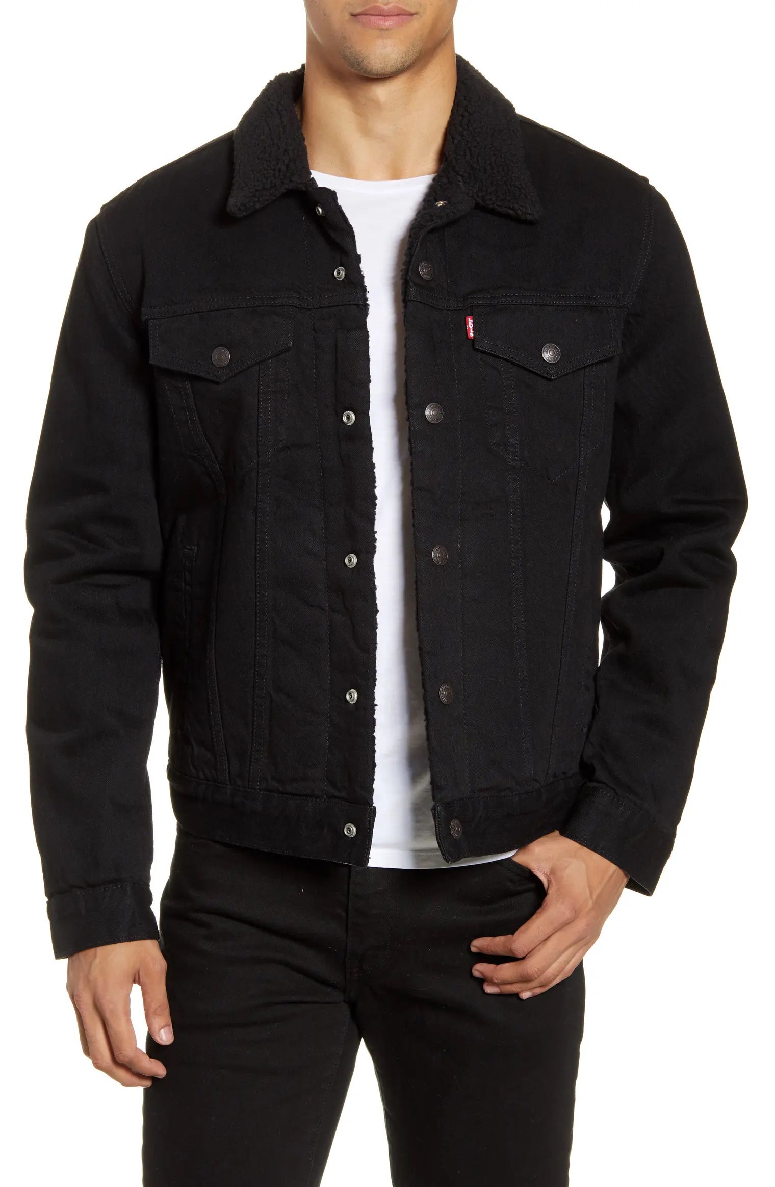 Type III Faux Shearling Lined Denim Trucker Jacket | Nordstrom