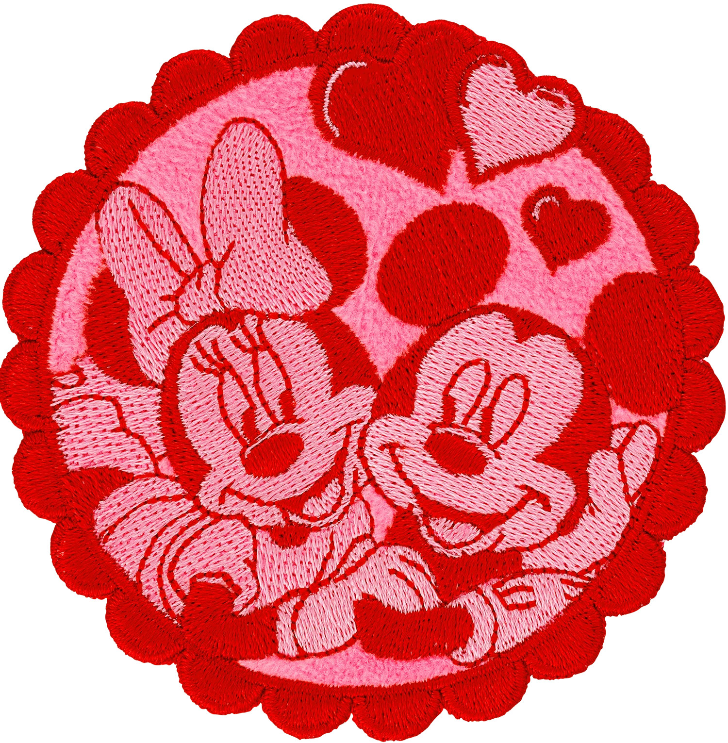 Mickey & Minnie Mouse Scalloped Circle Patch | Stoney Clover Lane | Stoney Clover Lane