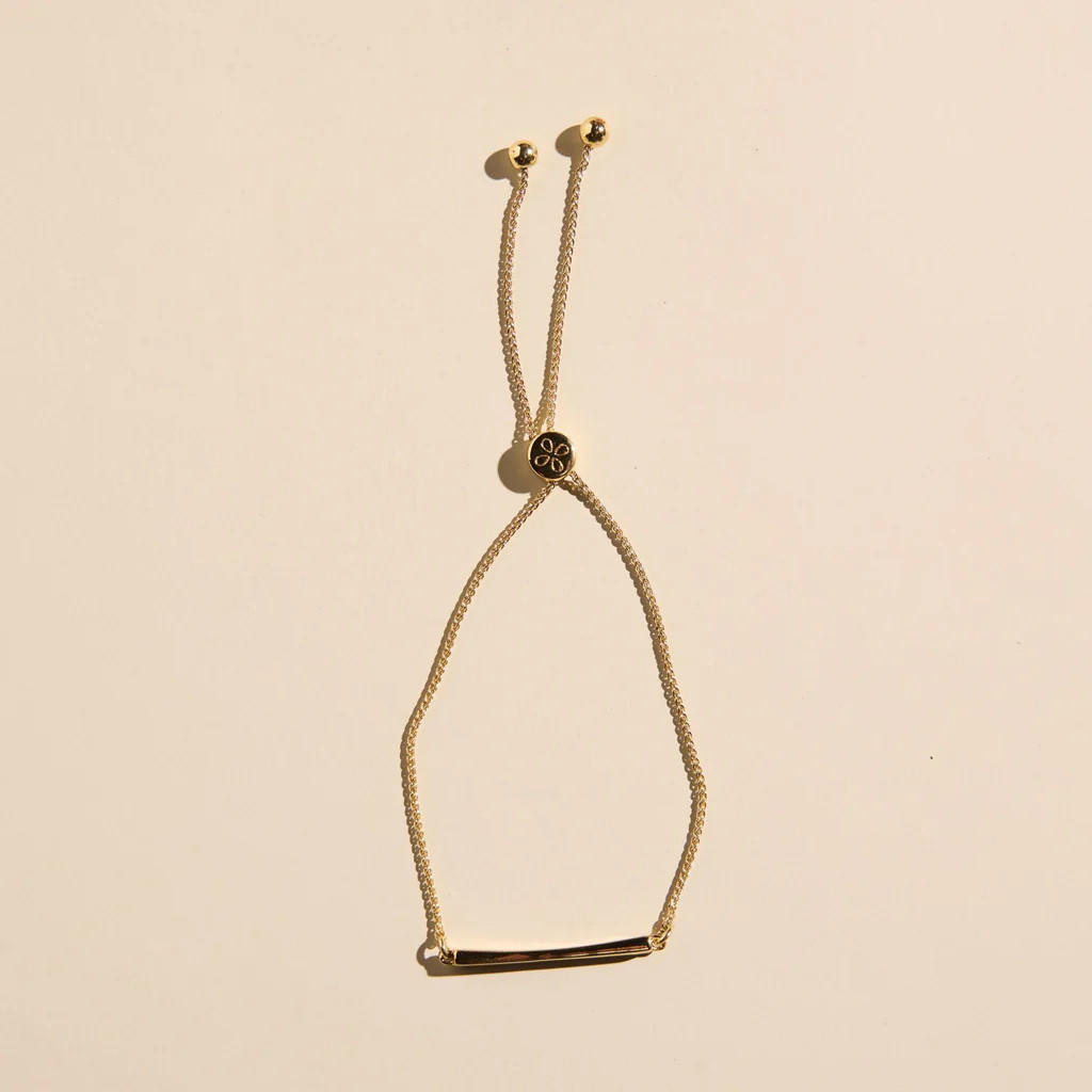 Gold Bar Bolo Bracelet | Nickel and Suede