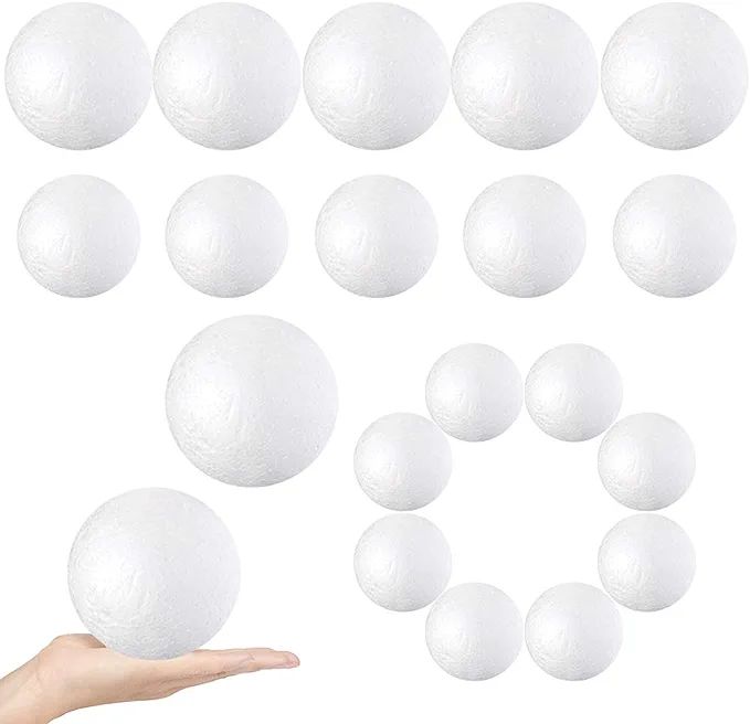 JOYAHO White Craft Styrofoam Balls Foam Balls, 20 Pieces 4 Sizes Smooth Round Styrofoam Polystyre... | Amazon (US)