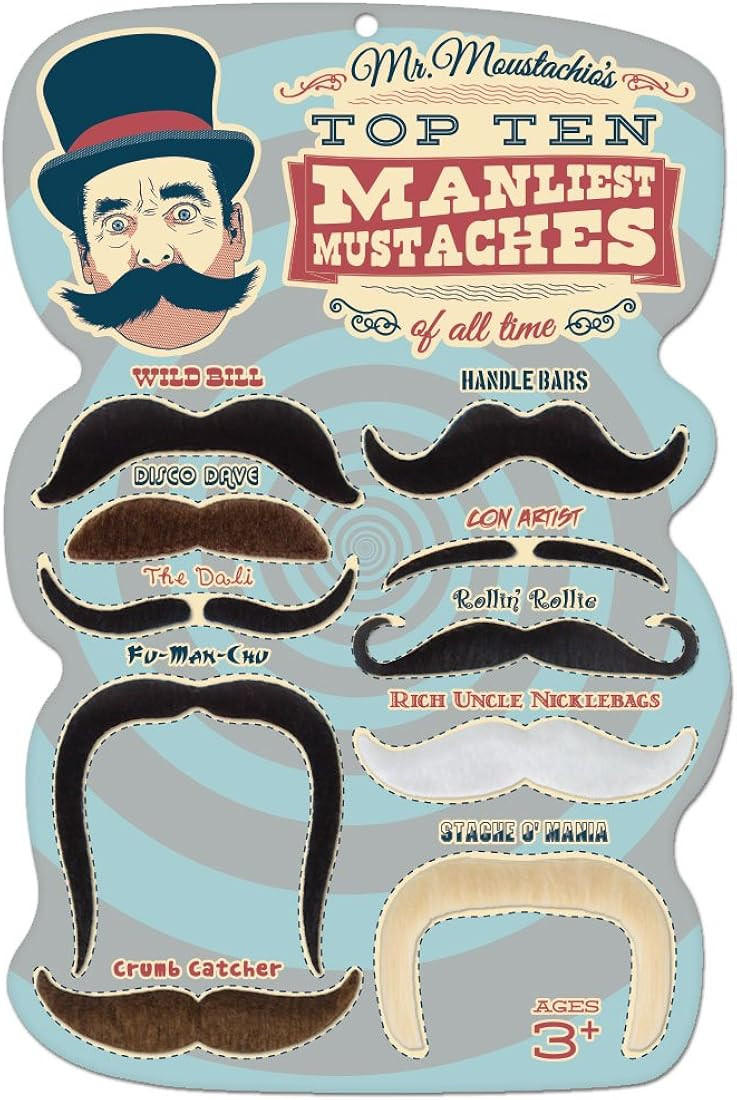 Mr. Moustachio Top 10 Mustaches of All Time Assortment | Amazon (US)