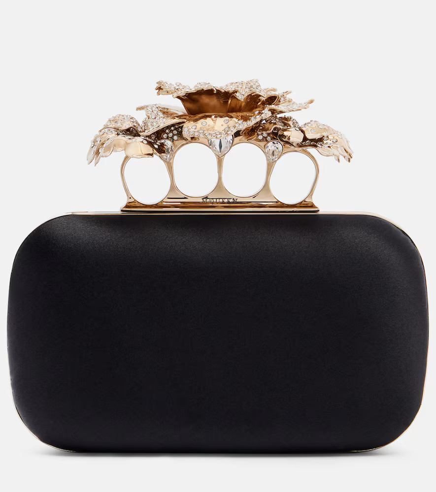 McQueen Carnation Knuckle satin clutch | Mytheresa (US/CA)