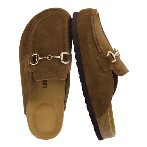 CUSHIONAIRE Cliff Suede Clog Mules for Women, Brown 10W | Amazon (US)