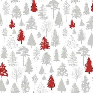 NextWall Grey and Red Winter Forest Peel and Stick Wallpaper (Covers 30.75 sq. ft.) NW40801 - The... | The Home Depot