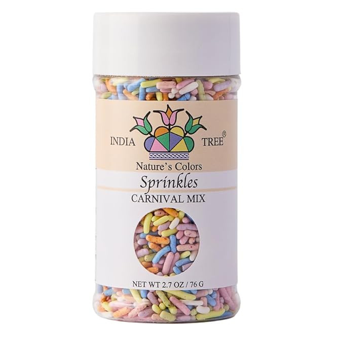 India Tree Nature's Colors Carnival Sprinkles 2.7 oz Jar | Natural Rainbow Sprinkles, Pastel, Top... | Amazon (US)