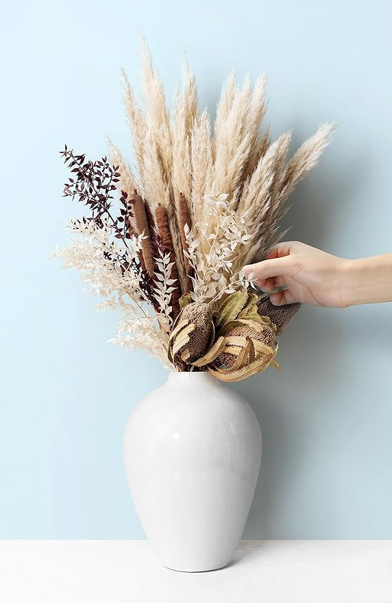 Willowy 10 Inch Porcelain Vase - White Ceramic Vase, White Vases for Decor, Decorative Vase, Cera... | Amazon (US)