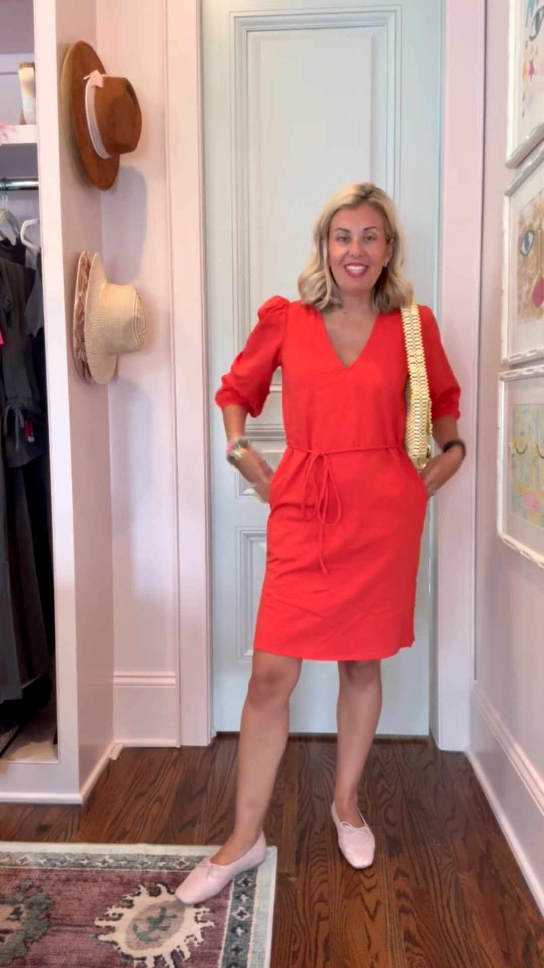 Dress on sale!!Love a solid dress and then add pops of color. This is a dress we are styling all the ways! I’m in size 2 dress & 7 flats (size 1 down). 

Codes:
Boden - WXNW
Allie + Bess - Catherine20

#LTKdayinmylife #LTKOver40 #LTKSeasonal
