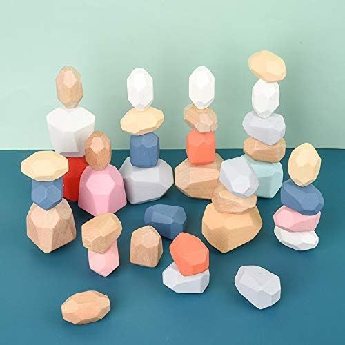 Fundisinn Wood Stacking Stone ,Wooden Building Blocks Set Balancing Stack Stones Tumi ISHI Game R... | Amazon (US)