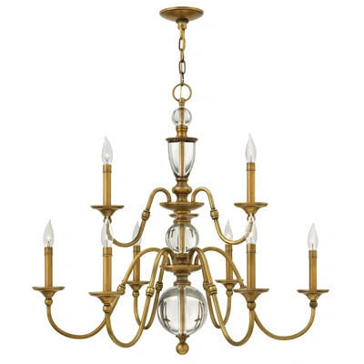 Eleanor Nine-Light Candle Chandelier w/ Crystal Accents | Wayfair North America