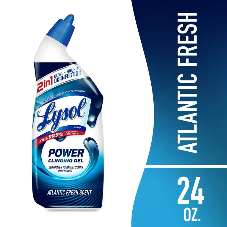 Lysol Power Toilet Bowl Cleaner Gels, Atlantic Fresh, 24 fl oz | Walmart (US)