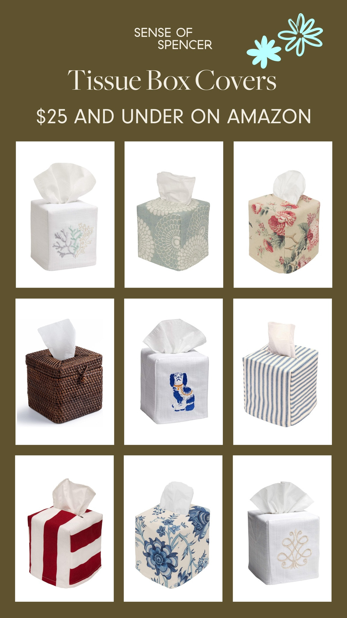 Seasonal upgrade: covering my cardboard tissue boxes without breaking the bank! I’ve wanted to do this for ages but resisted because I thought it was ridiculous to spend a lot on tissue box covers and never found affordable ones that looked good. Until now. 

I just  found a trove of attractive tissue box covers on Amazon for less than $25 each — I got several to scatter around the house. Just the decorative yet practical finishing touch I was looking for. 

#LTKSeasonal #LTKHome