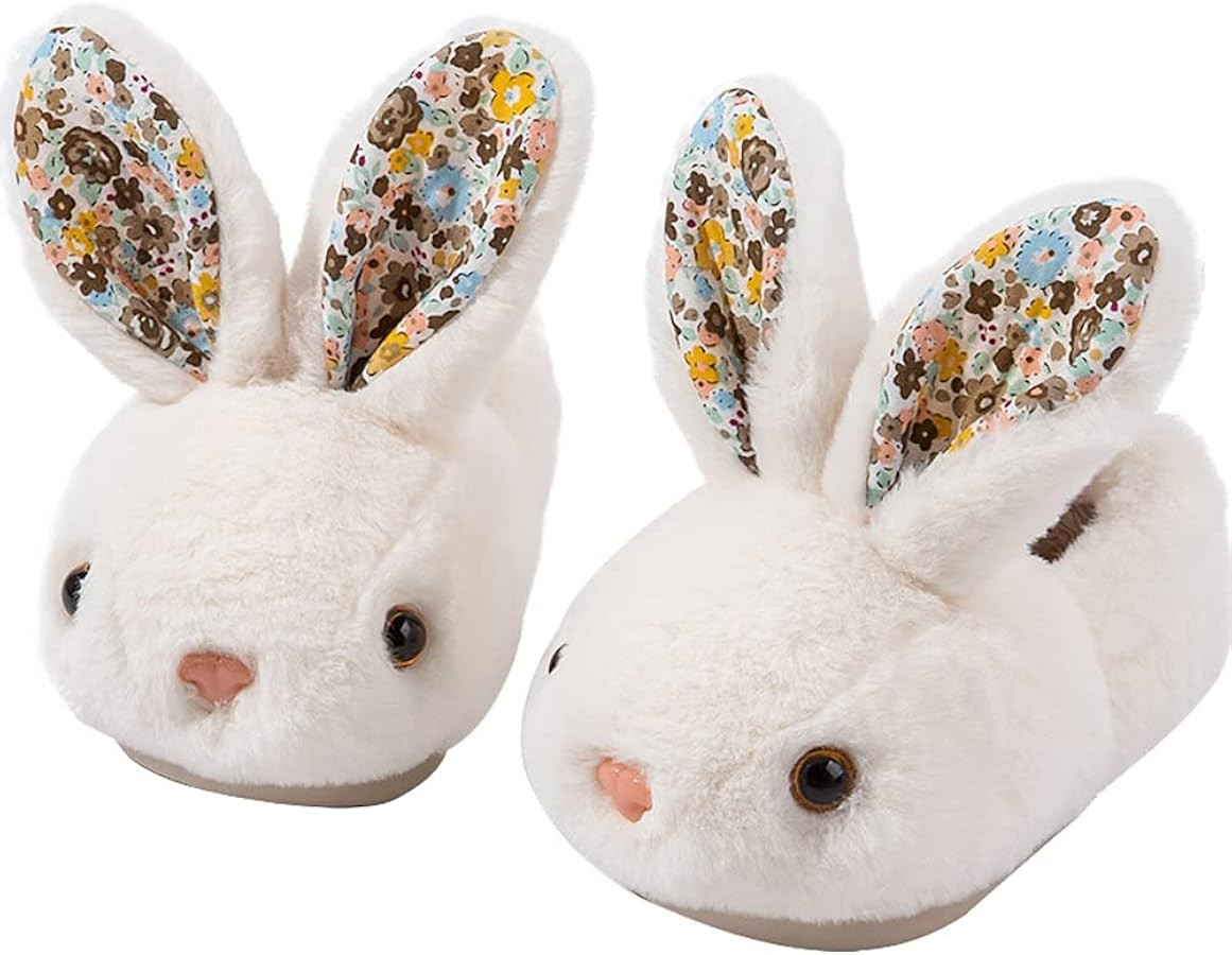 Toddler Girls Slippers Boys Girls Fluffy Home Slippers Winter Warm Indoor Cute Bunny Shoes | Amazon (US)