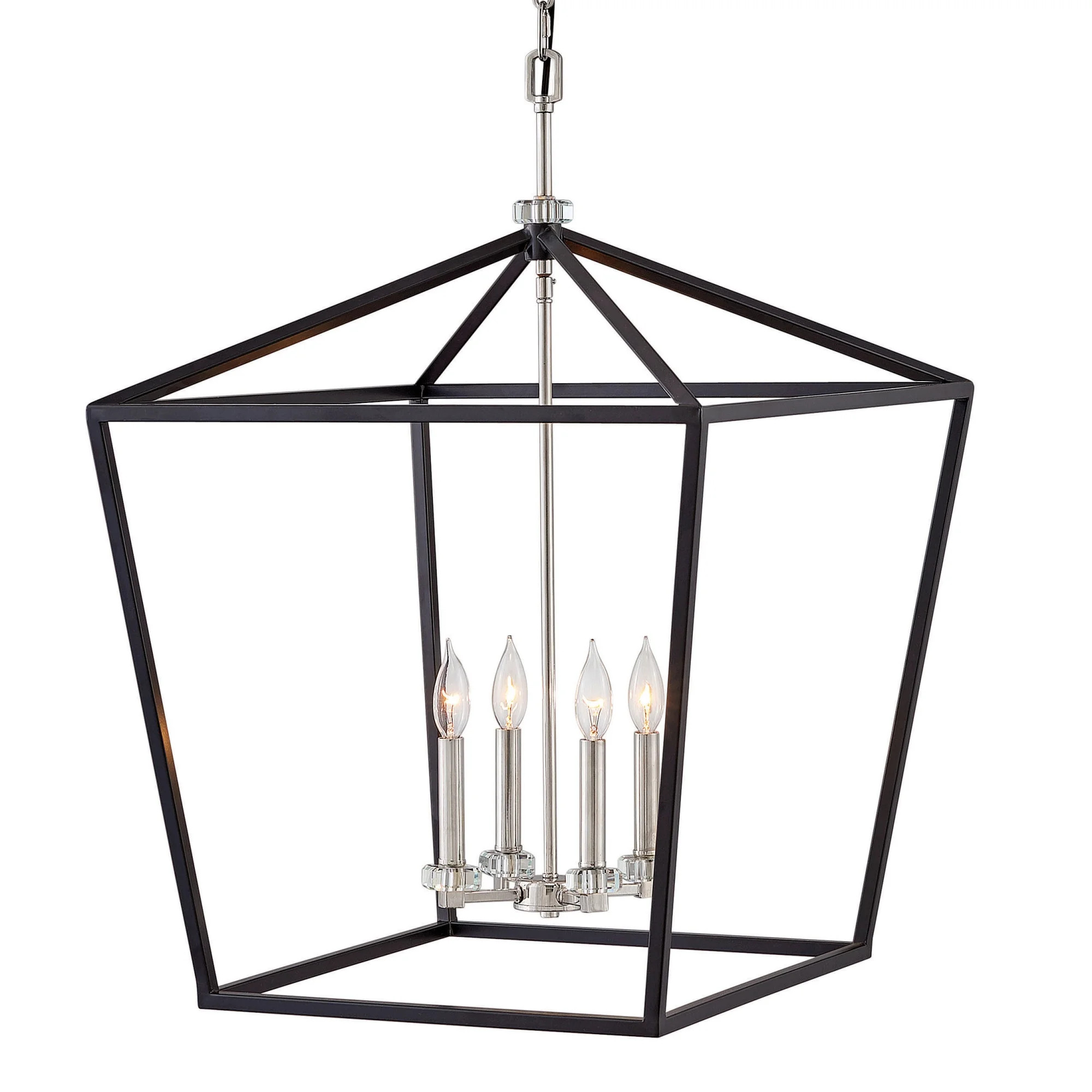 Hinkley Lighting 3538 4 Light 22" Wide Crystal Chandelier - Black | Walmart (US)