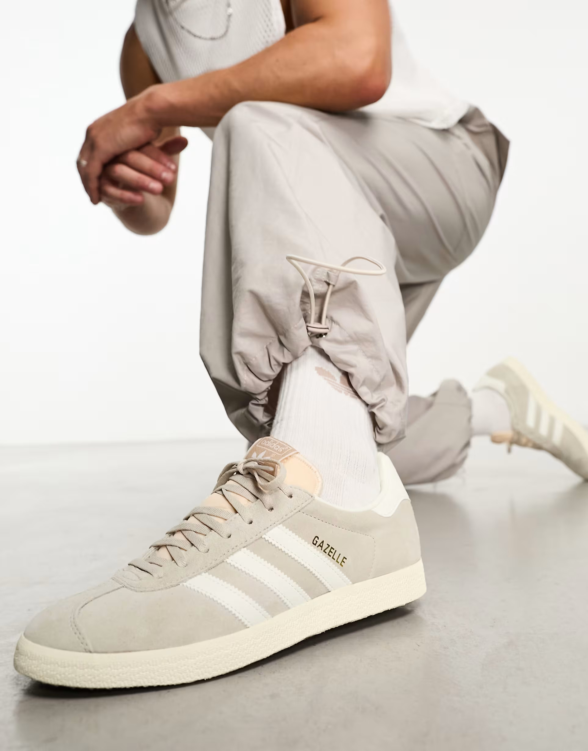adidas Originals Gazelle sneakers in beige and white | ASOS (Global)