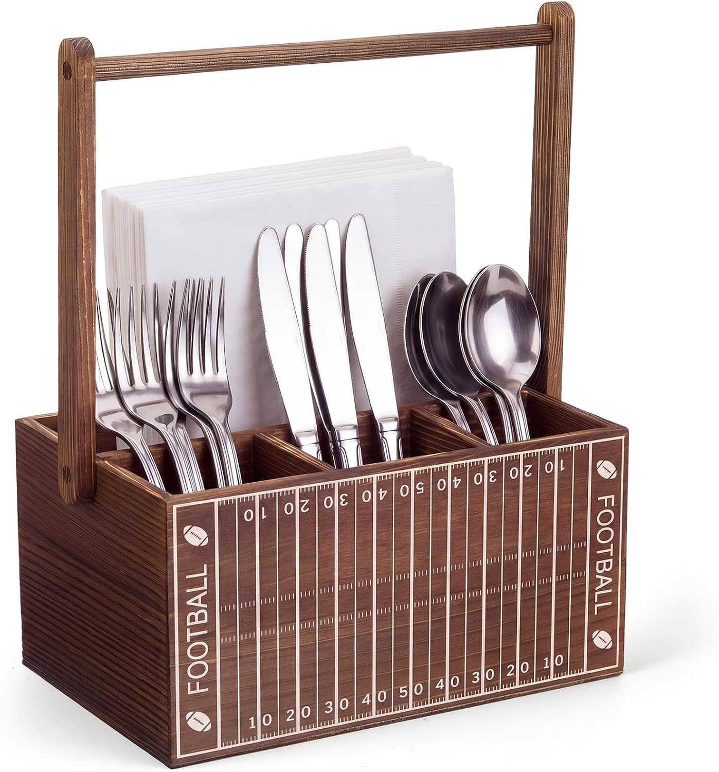 Gerrii Wood Football Utensil Holders for Football Party Decoration | Amazon (US)