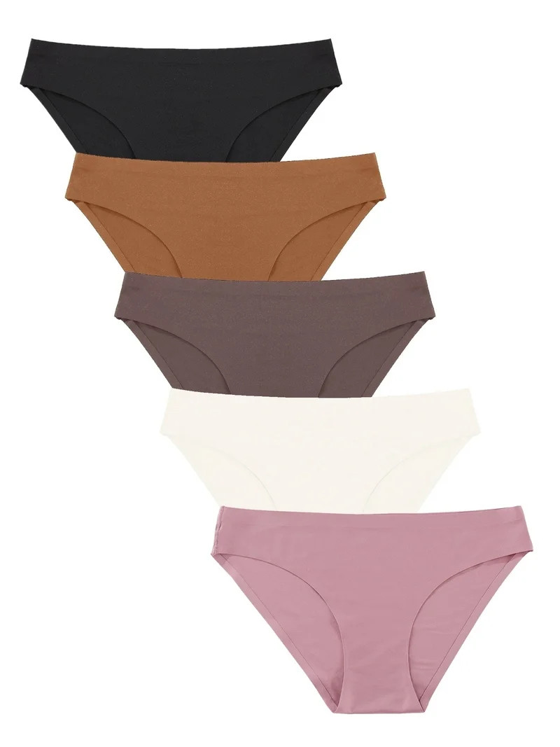 Finetoo Seamless Underwear For Women No Show Stretch Bikini Panties Soft Hipster Briefs XS-XL 5 P... | Walmart (US)