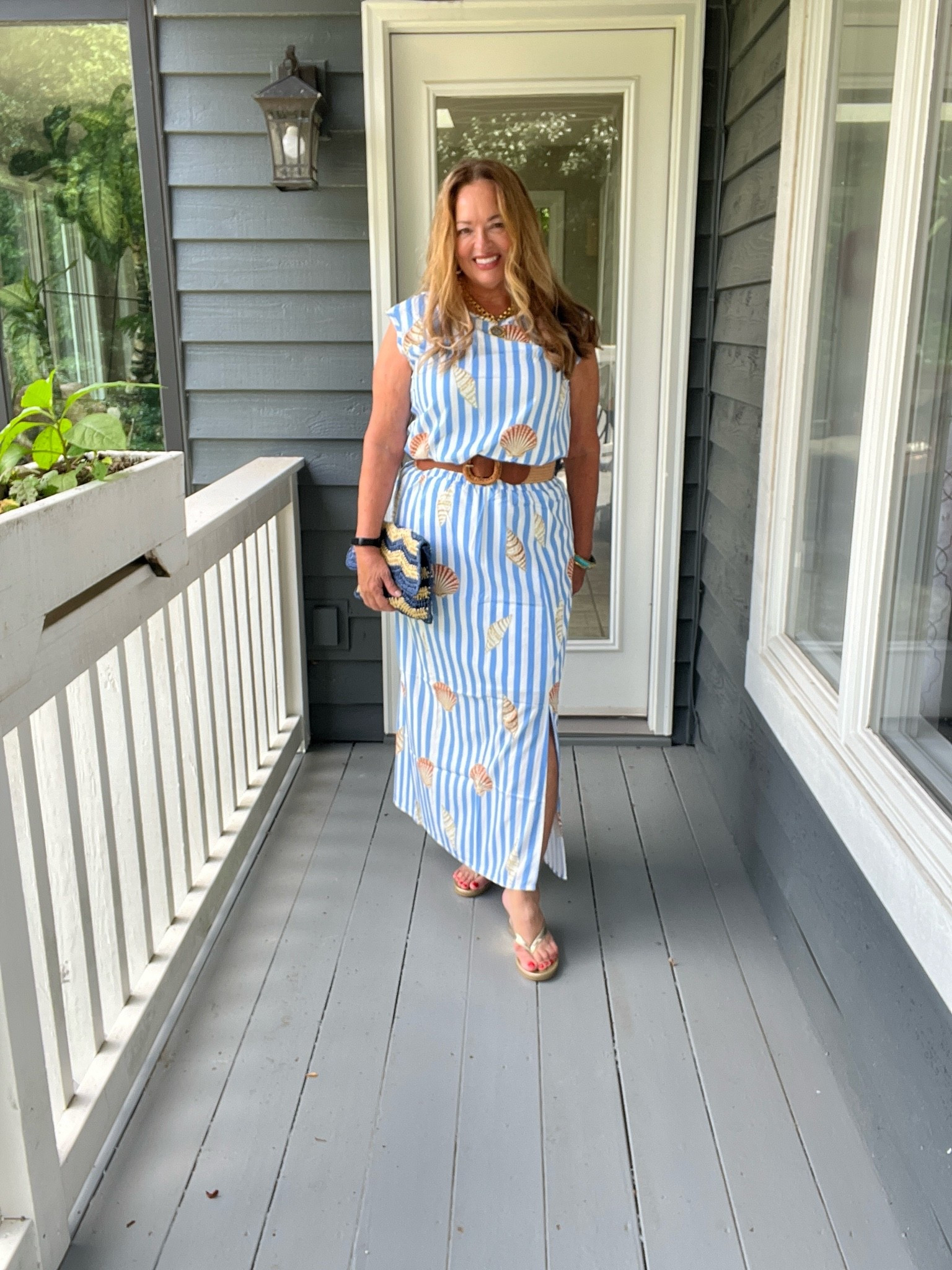 Resort ready. Seashell and stripe 2 piece skirt set.

#LTKTravel #LTKSwim #LTKgrwm
