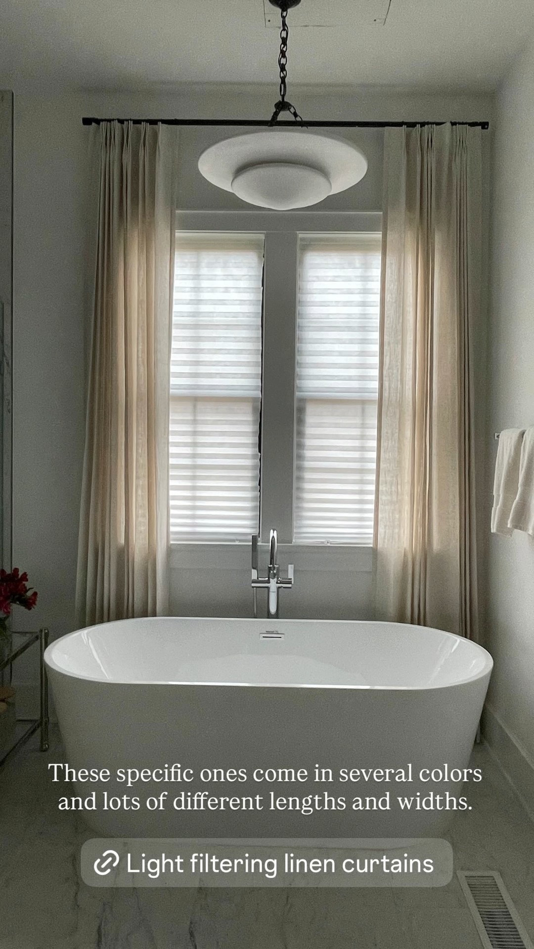 The exact linen curtains I used to warm up this bathroom. 

#LTKHome