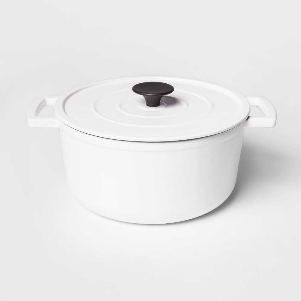 5qt Cast Iron Round Dutch Oven White - Threshold | Target