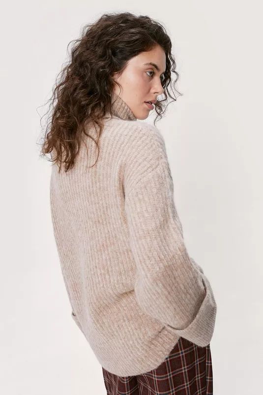 Roll Neck Turn Cuff Oversized Sweater | Nasty Gal (US)