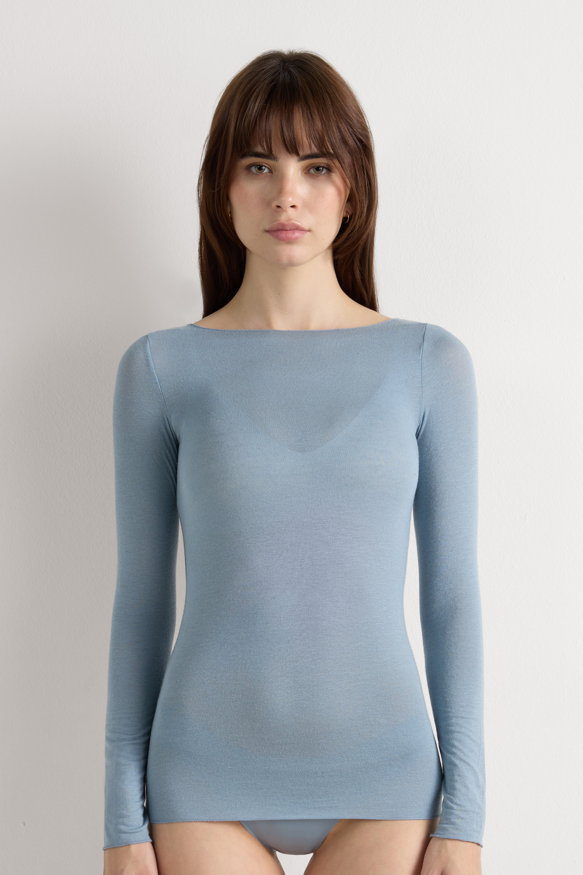Sheer Cashmere Boat Neck Shirt | Intimissimi | Intimissimi (US)