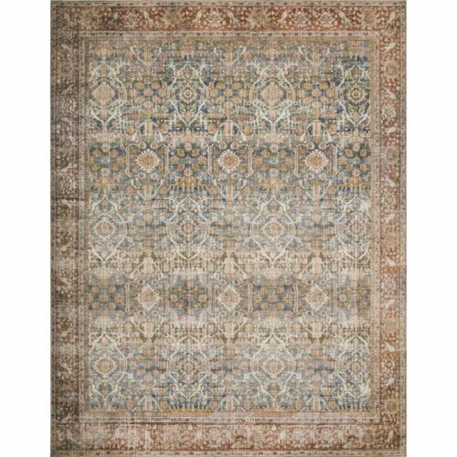 Loloi Layla 7'6" x 9'6" Rug in Ocean and Rust  | eBay | eBay US