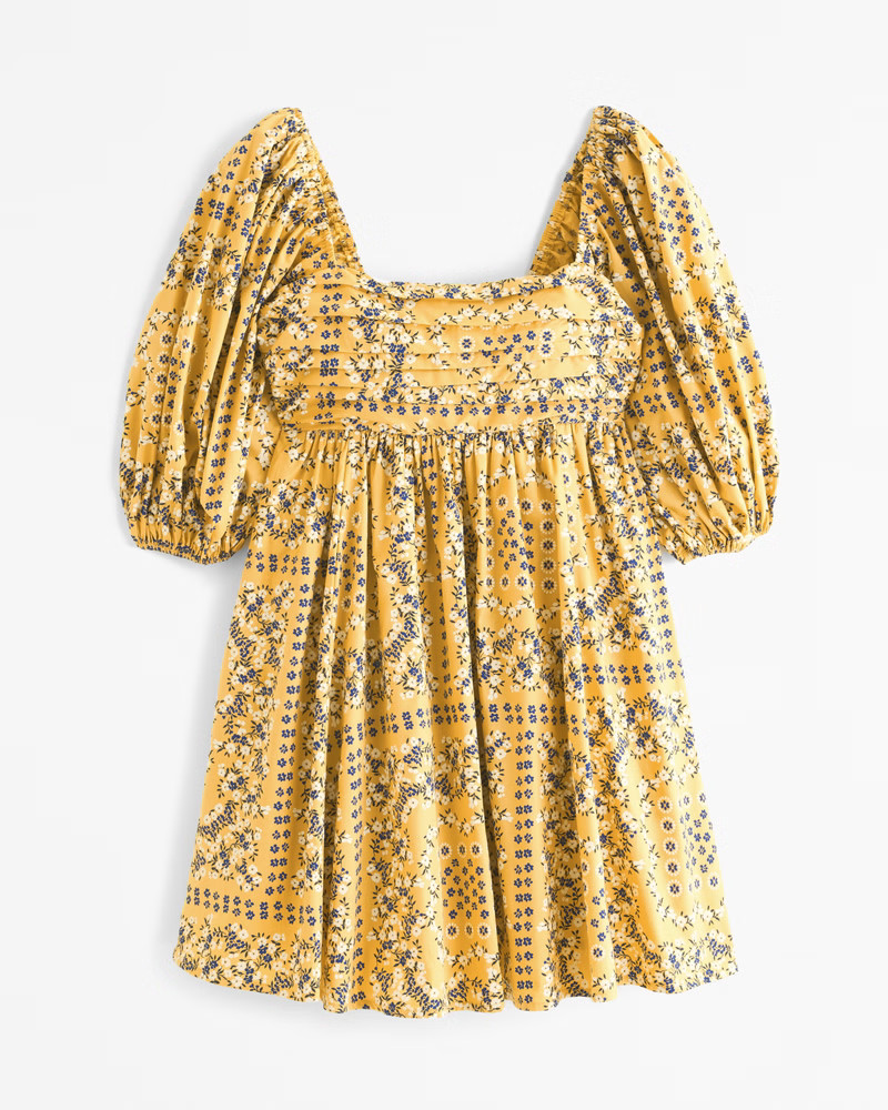 Emerson Poplin Puff Sleeve Mini Dress | Abercrombie & Fitch (US)