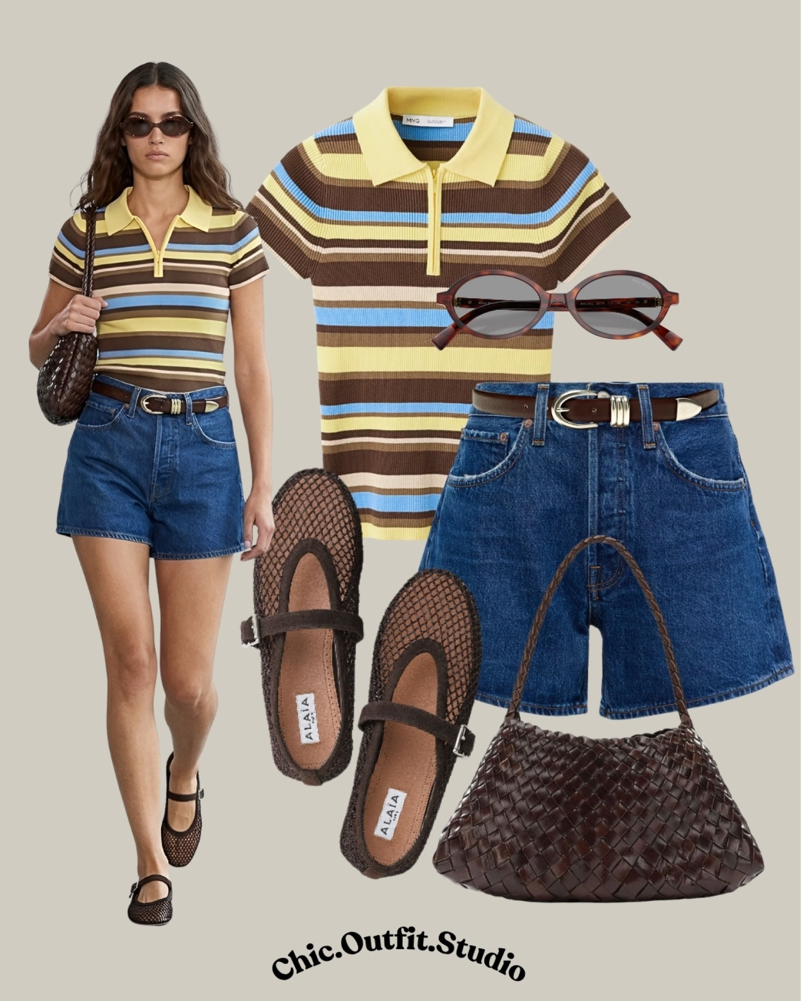 Retro Polo & Denim Bermuda Shorts

✨A striped retro polo paired with dark wash denim Bermuda shorts creates a cool sporty-chic summer outfit perfect for everyday wear. The earthy brown tones, woven leather bag, and flat sandals give this look a vintage-inspired European feel that works beautifully for weekend errands, casual lunches, travel days, or sightseeing. Comfortable outfits with polished details always feel timeless in summer.
✨Tags: denim Bermuda shorts outfit, striped polo outfit women, sporty chic summer outfit, casual European style, Bermuda shorts trend, relaxed summer outfit, woven leather bag outfit, retro inspired outfit, everyday chic summer look, minimalist casual fashion

#LTKshoes #LTKjeans #LTKsummer