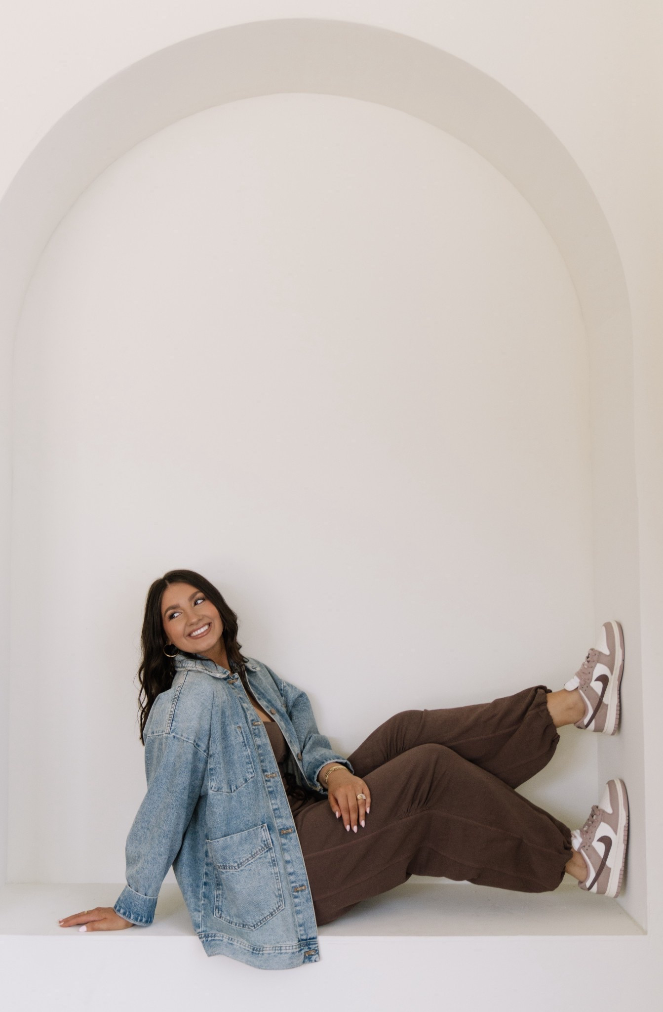This Free People movement onesie is so comfortable + the denim jacket is so soft! 