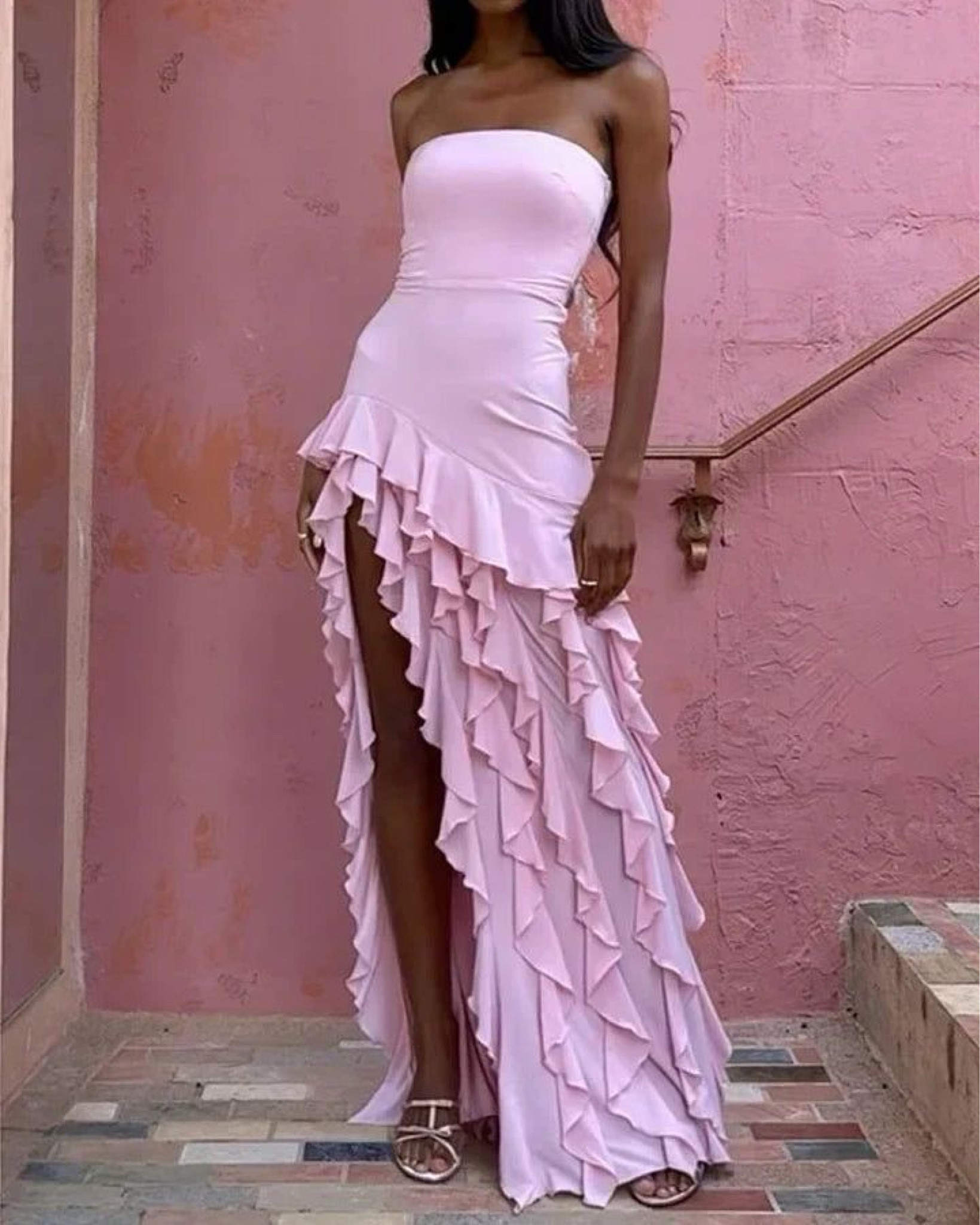 Step into elegance with our stunning pastel pink ruffle dress! Perfect for any special occasion, this dress combines timeless beauty with a modern twist. The asymmetrical ruffle detail adds a touch of drama, while the sleek silhouette ensures you make a statement. Elevate your wardrobe and be the center of attention – get yours today!

#LTKSummerSales #LTKParties #LTKStyleTip