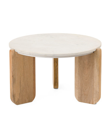 Caramel Marble Top Coaster Coffee Table | TJ Maxx